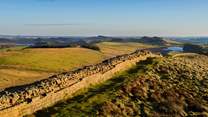 Hadrian's Wall looks stunning bathed in sunlight.
