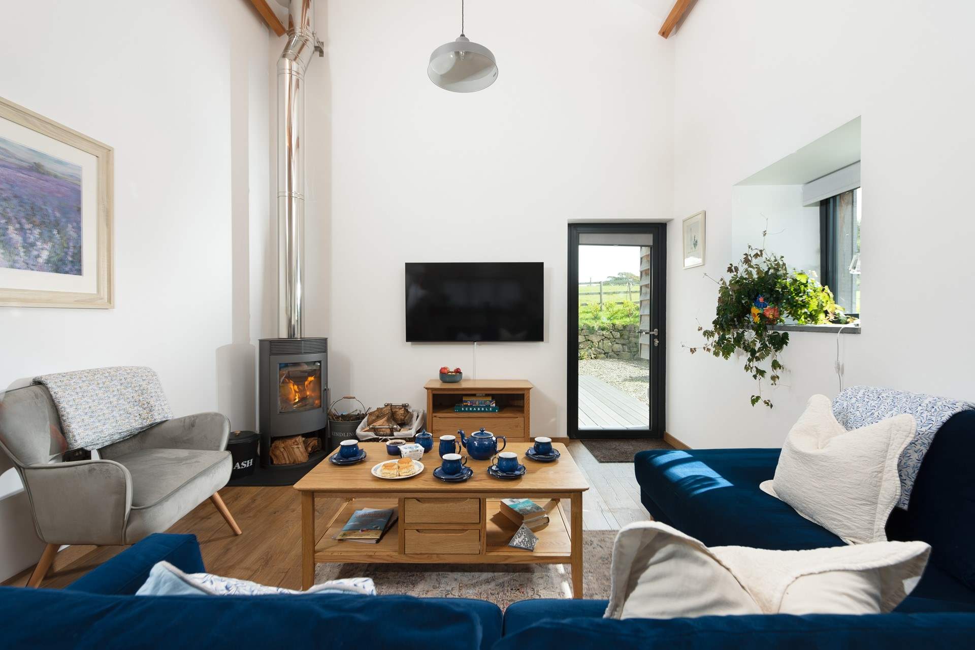 The toasty wood-burner is perfect for those chillier days. 