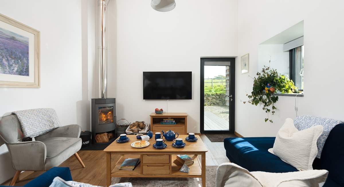 The toasty wood-burner is perfect for those chillier days. 