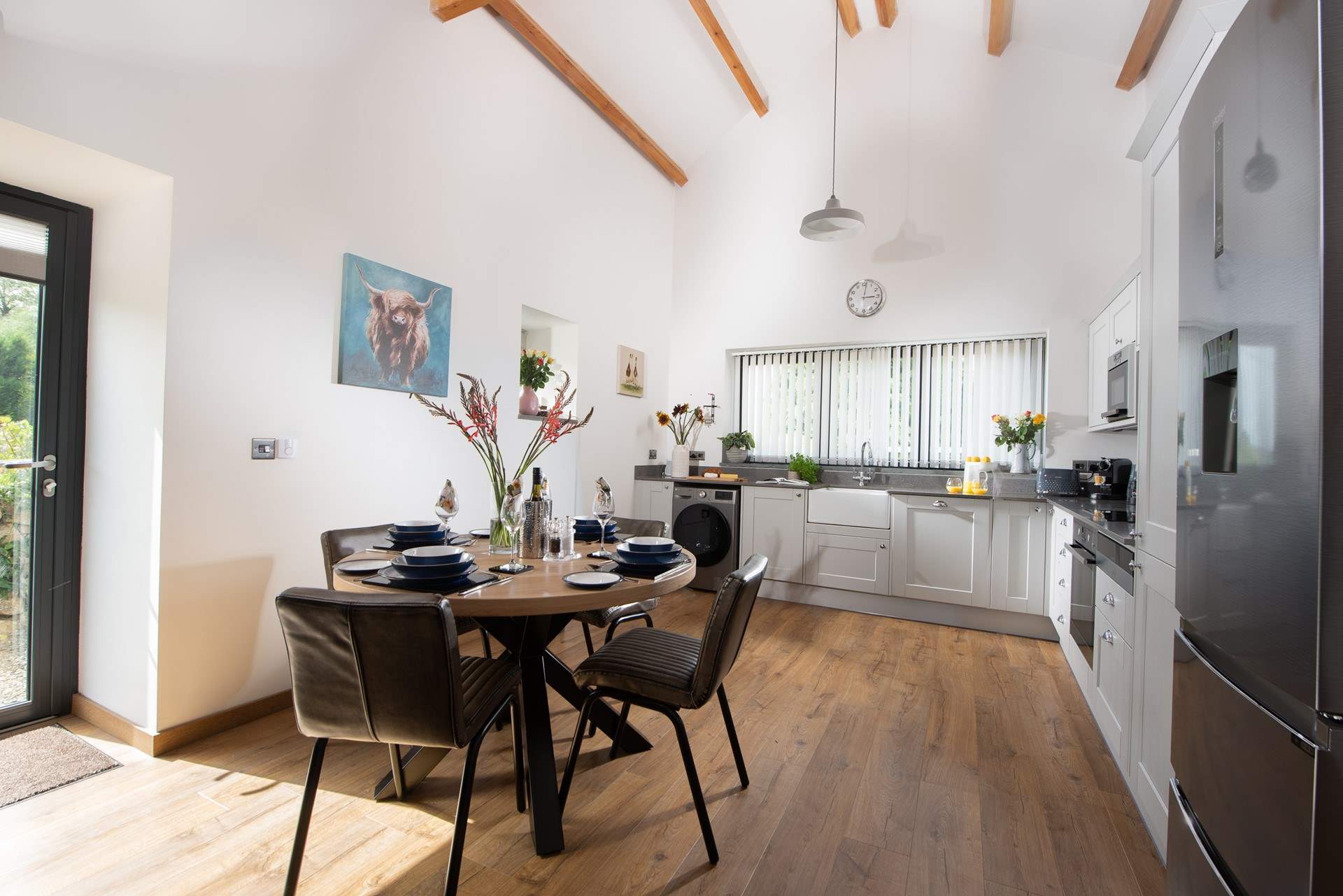 The open plan living area is spacious and light.