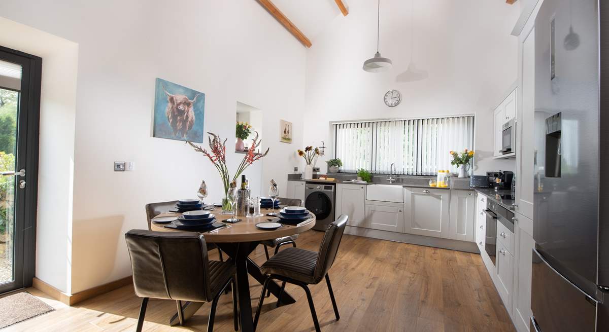 The open plan living area is spacious and light.