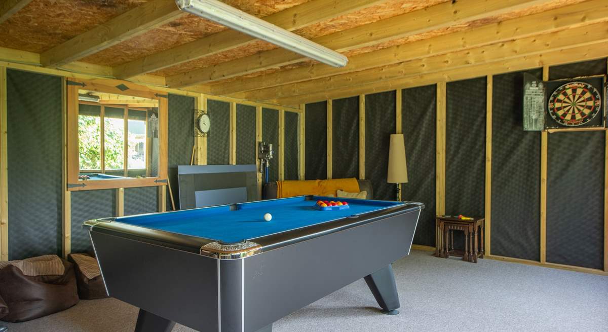 The communal games-room is located near the orchard, just across the country lane from Swallows Rest.