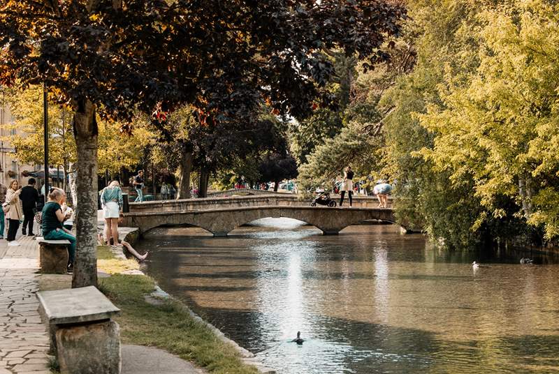 Bustling Bourton-on-the-Water is a favourite tourist spot.