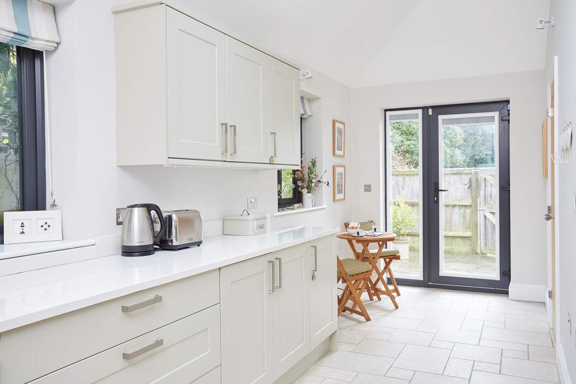 The side entrance from the front of the house giving access to the kitchen and utility area.