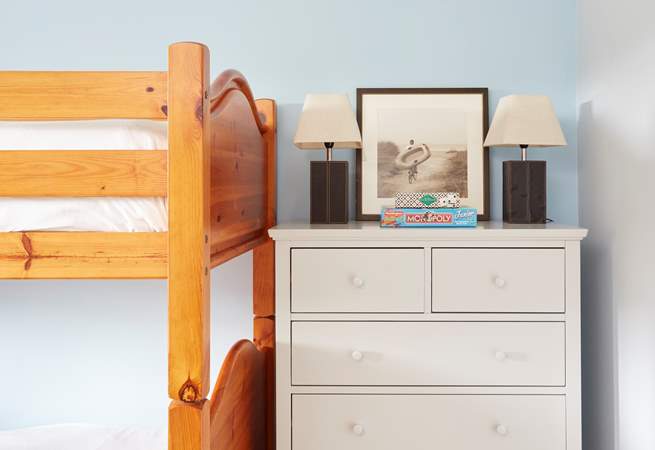 The bunk room with small double bed is perfect for the children.