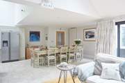 A long dining-table is perfect for up to 10 hungry guests.