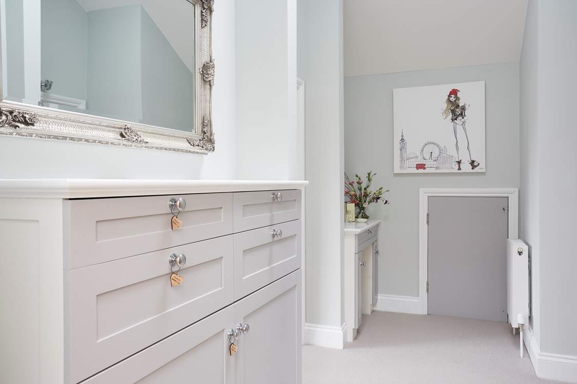 The dressing area and to the main bedroom suite on the first floor.