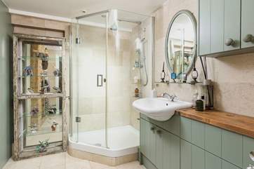 Freshen up in the sunny and bright shower-room.