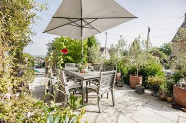 The outside dining area where you can enjoy a glass, or two.