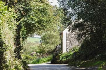 Rural Devon lanes lead you to The Dairy Barn.