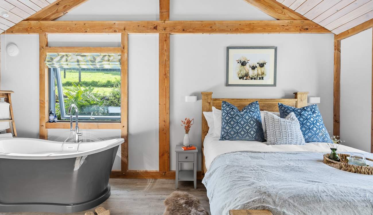 There's a touch of luxury in the bedroom.