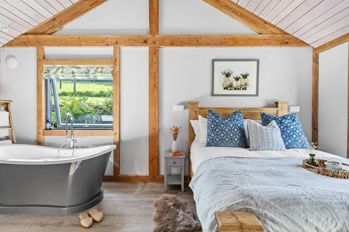 There's a touch of luxury in the bedroom.