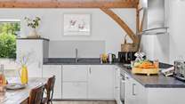 The kitchen is full-size and fully equipped.
