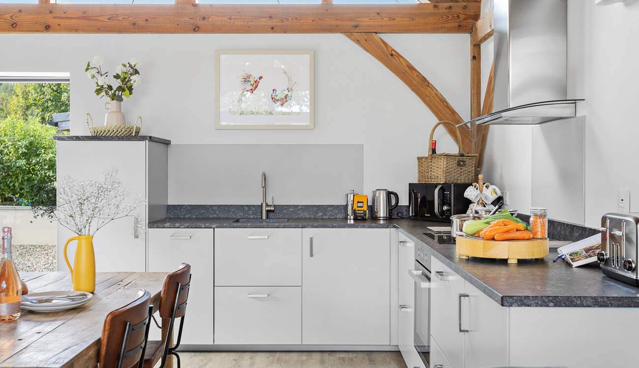 The kitchen is full-size and fully equipped.