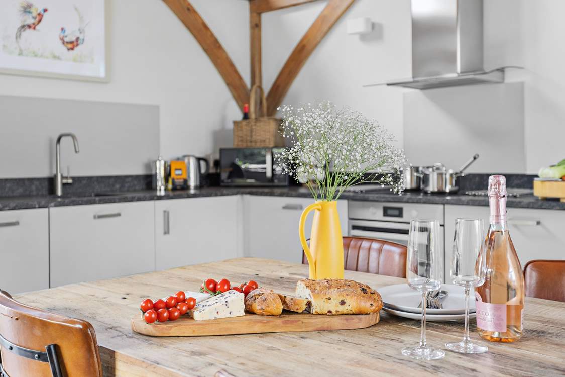 The fully equipped kitchen.