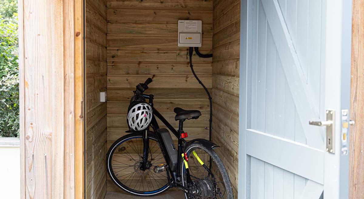 The lockable bike store.