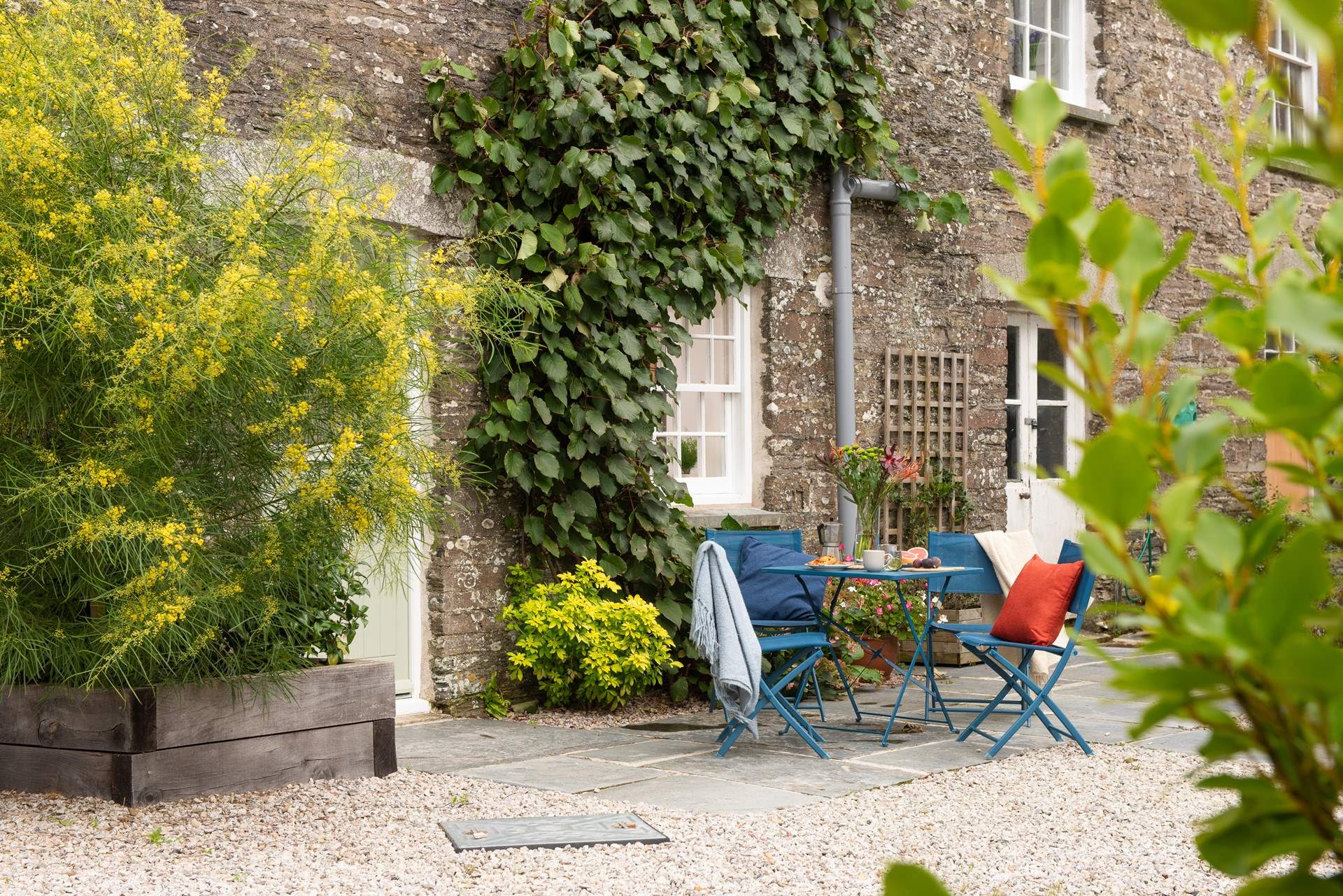 Enjoy a hearty holiday breakfast in the morning sunshine.