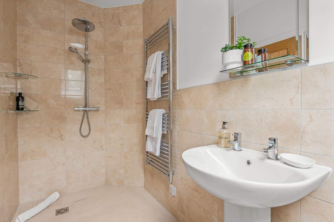 The en suite wet-room to bedroom three.