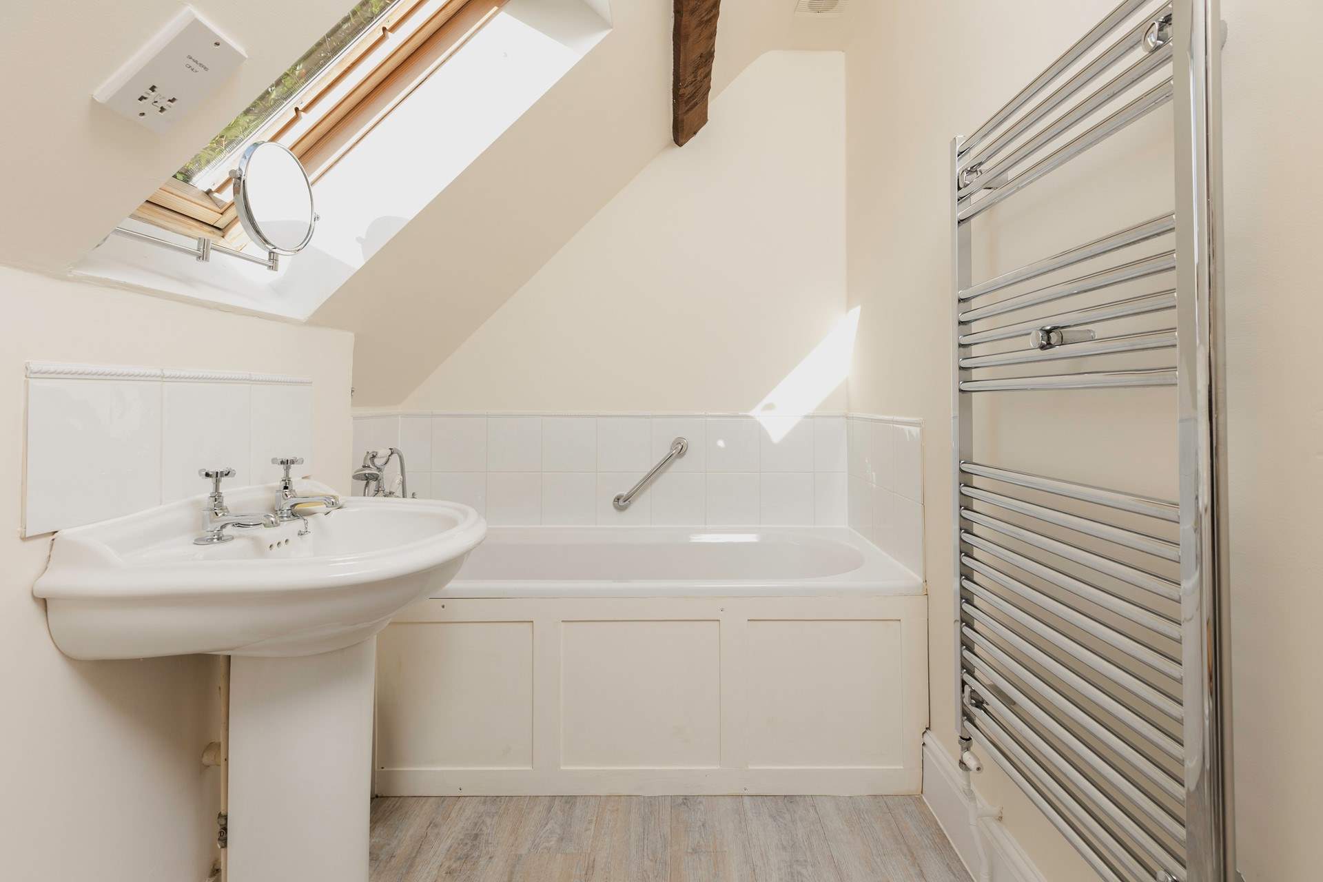 The upstairs bathroom.