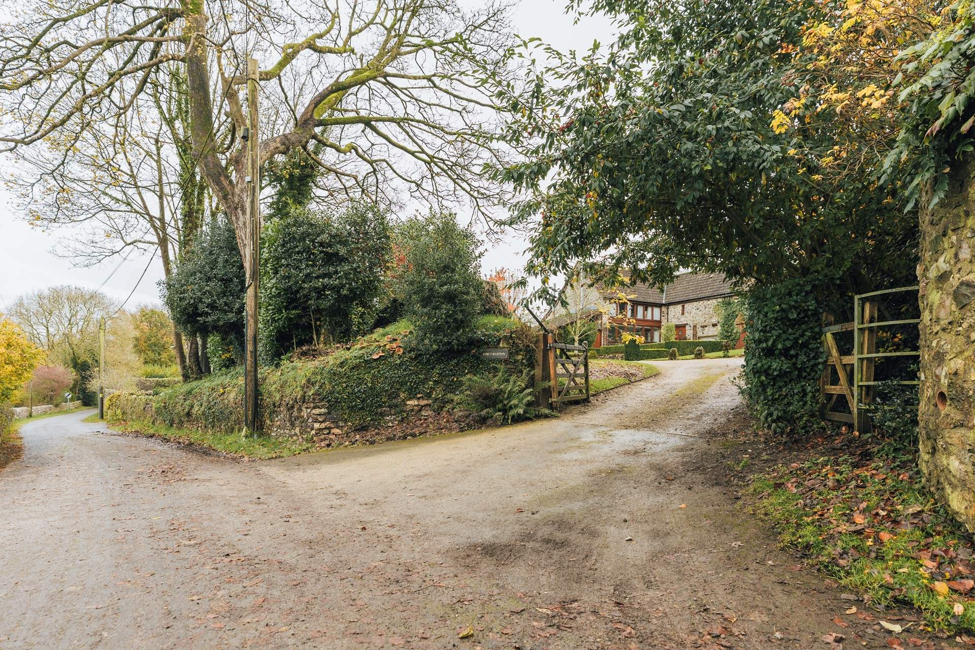 The entrance is found off one of the village lanes.