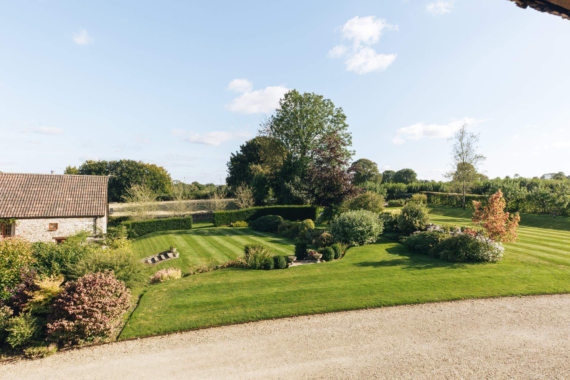 The view from the balcony - the owners' home is to the left.