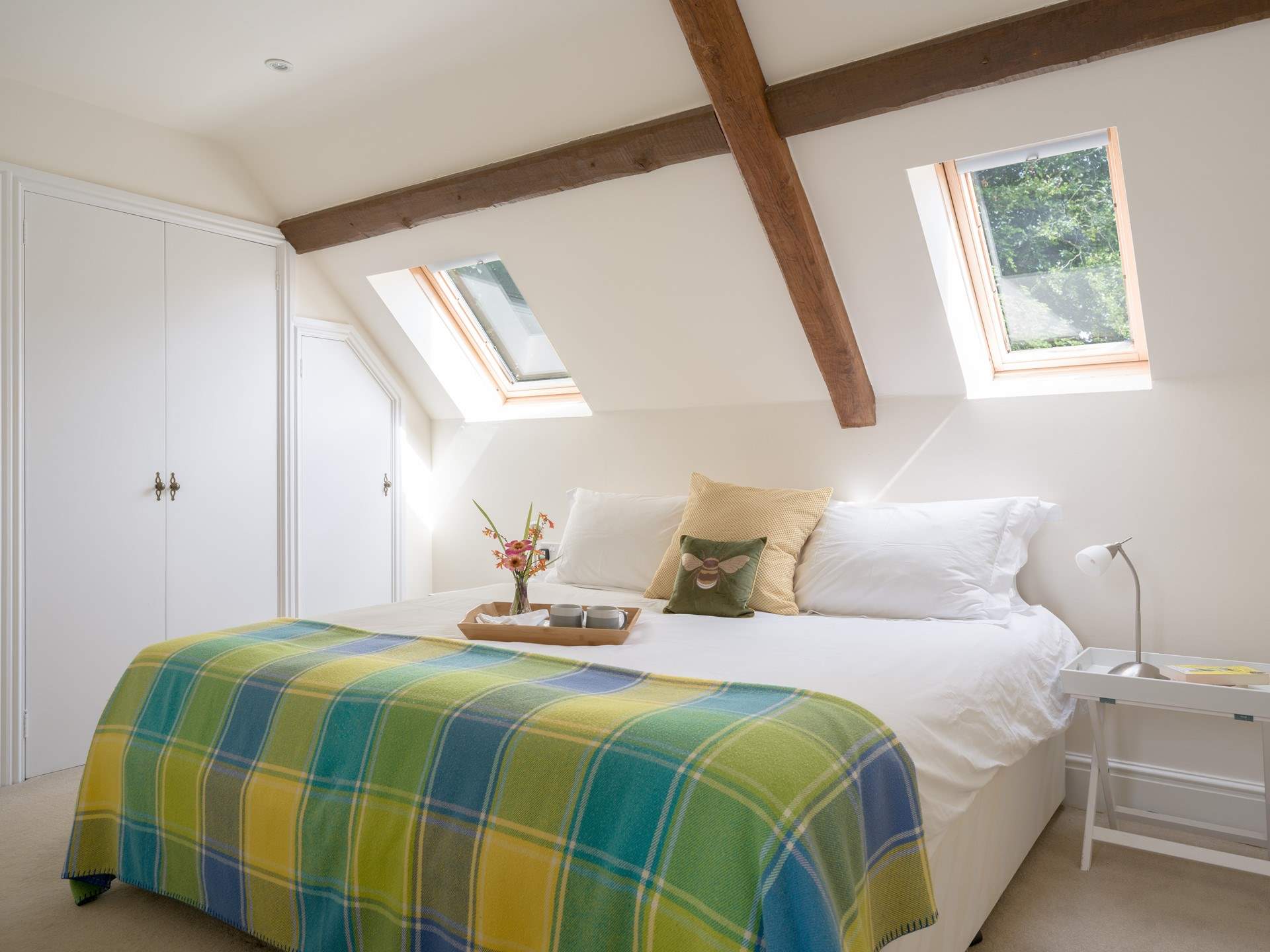 The beautiful, bright and airy second bedroom can be configured as a super-king or as a twin.