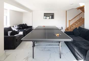 The games-room is situated on the lower ground floor. Anyone for table-tennis? The ideal room for a rainy day or to escape for some quiet time - take care on the open tread staircase.