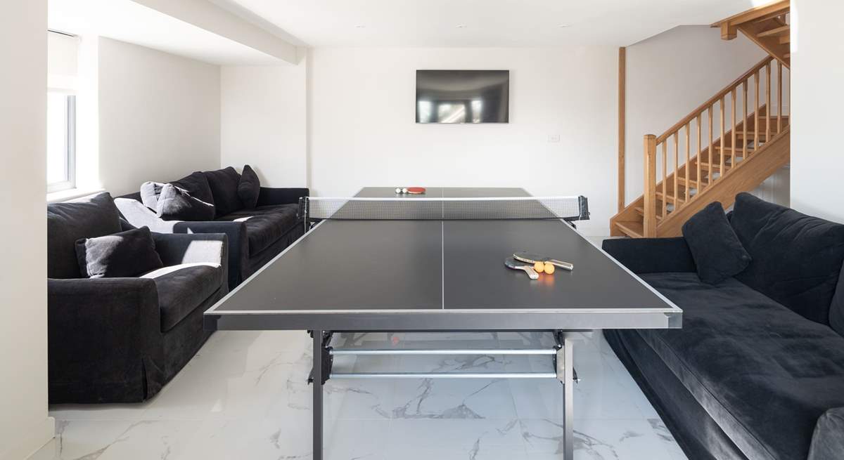 The games-room is situated on the lower ground floor. Anyone for table-tennis? The ideal room for a rainy day or to escape for some quiet time - take care on the open tread staircase.