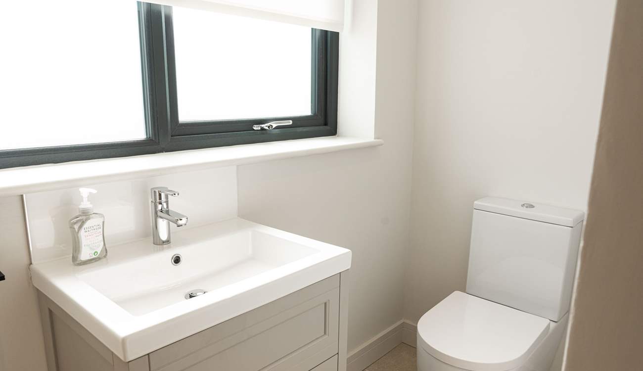 Convenient cloakroom on the lower ground floor.