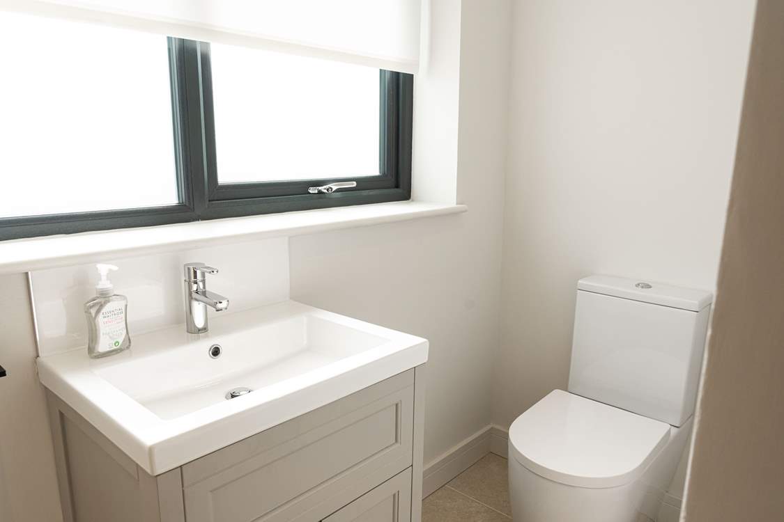 Convenient cloakroom on the lower ground floor.