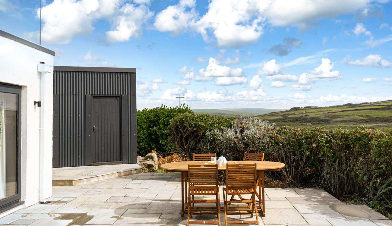 Just off the patio is the storage shed for bicycles, surf boards etc and where the barbecue is found. 