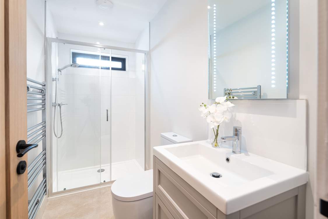 Simple elegance - the shower-room near Bedrooms 3 and 4 on the ground floor.