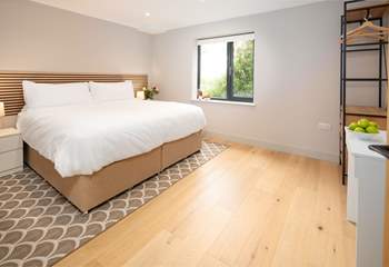 Spacious Bedroom 4 on the ground floor with a 'zip and link' bed. Kindly let us know when booking if you would like it made up as a super-king double or twins. 