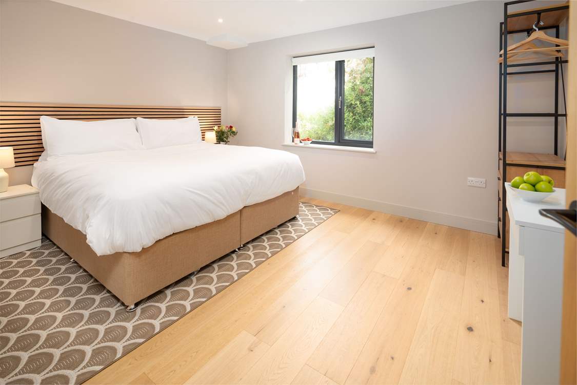 Spacious Bedroom 4 on the ground floor with a 'zip and link' bed. Kindly let us know when booking if you would like it made up as a super-king double or twins.