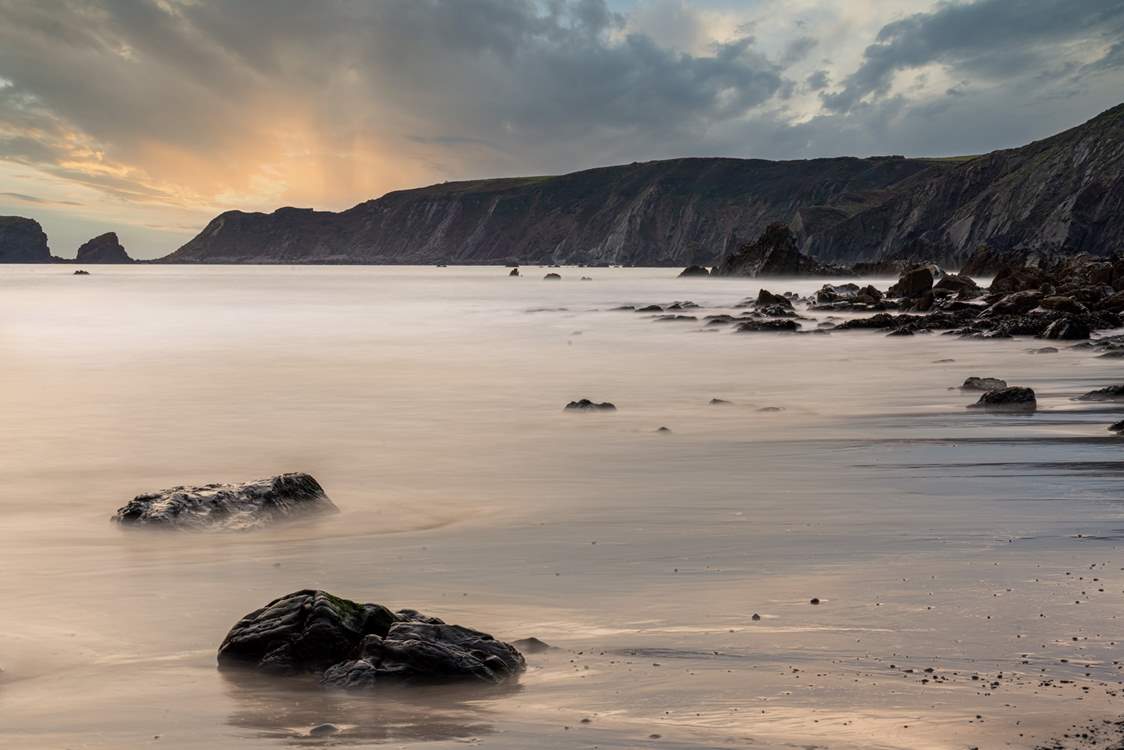 Pack a picnic and  explore beautiful Marloes Sands.