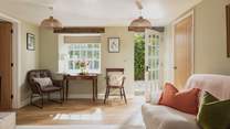 The Old Pottery is bright and cosy, perfect all year round. 