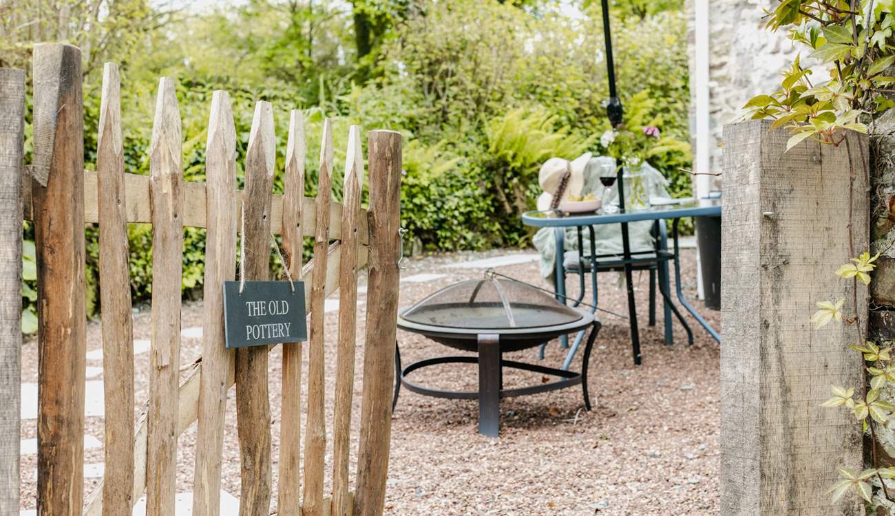 Head through to the enclosed garden.