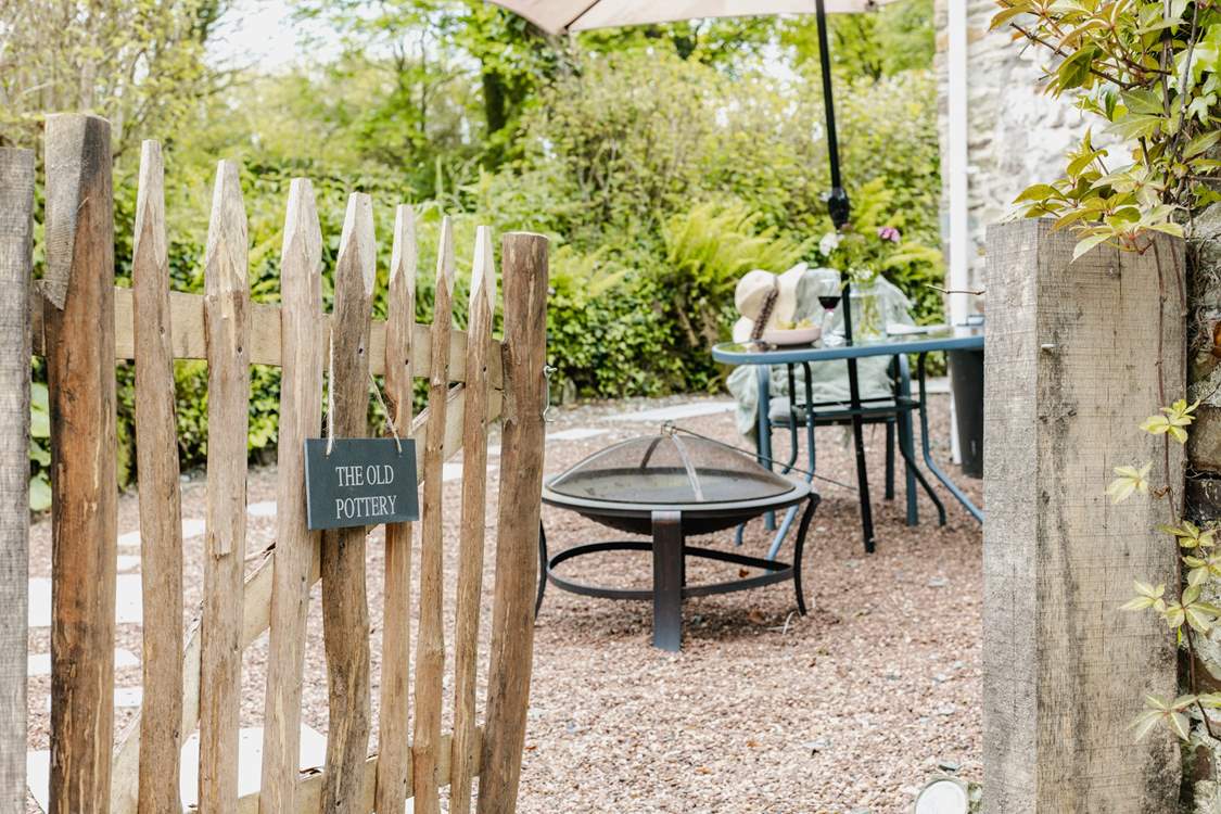 Head through to the enclosed garden.