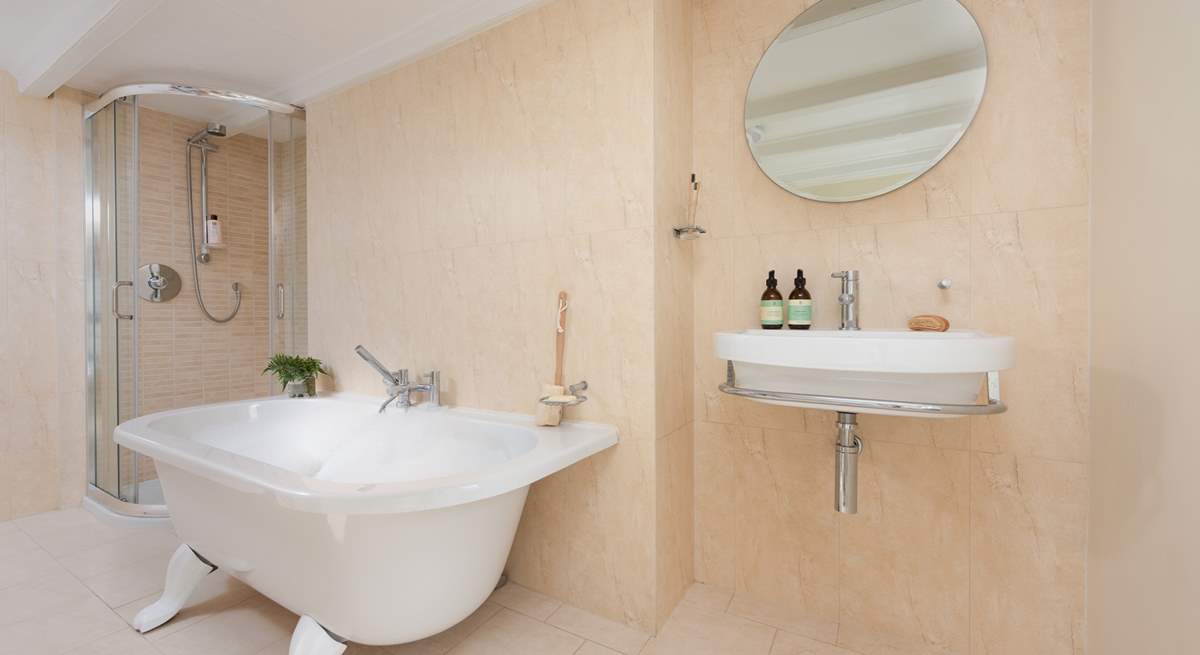 For a traditional cottage the family bathroom is really spacious. Set on the first floor you can enjoy a leisurely holiday soak or a refreshing shower,.