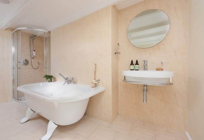 For a traditional cottage the family bathroom is really spacious. Set on the first floor you can enjoy a leisurely holiday soak or a refreshing shower,.