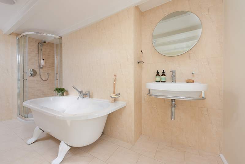 For a traditional cottage the family bathroom is really spacious. Set on the first floor you can enjoy a leisurely holiday soak or a refreshing shower,.