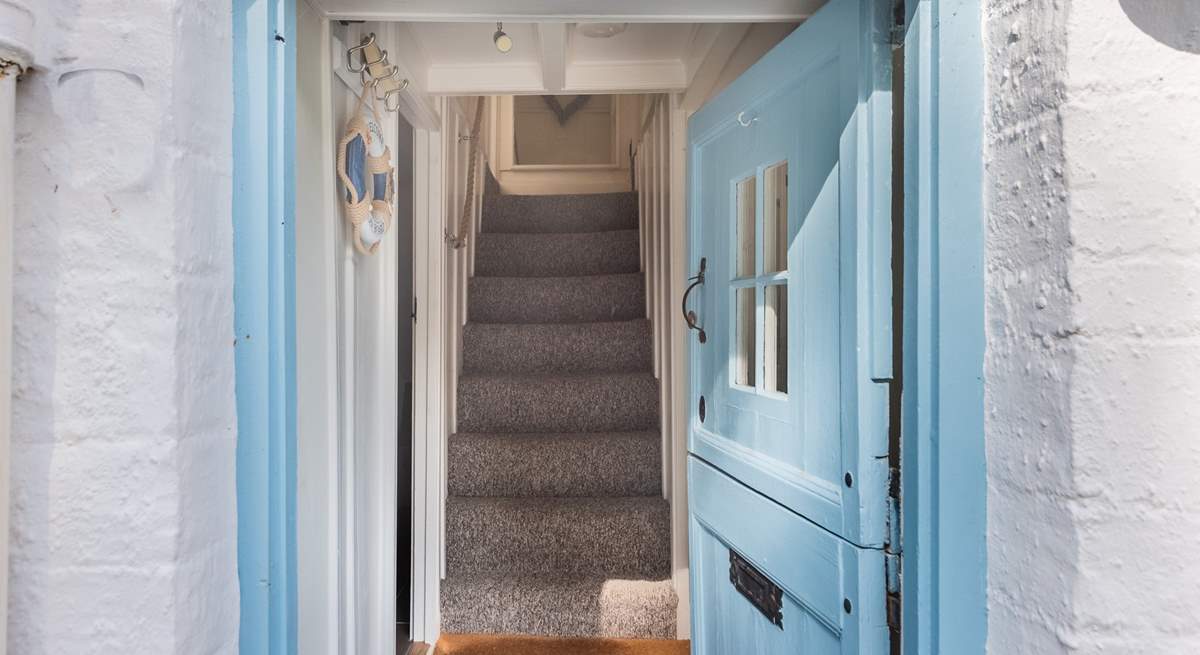 Step inside The Rigging - our most charming cottage in the pretty coastal village of Polperro. Given the age of the cottage the doorways are low and the stairs steep.