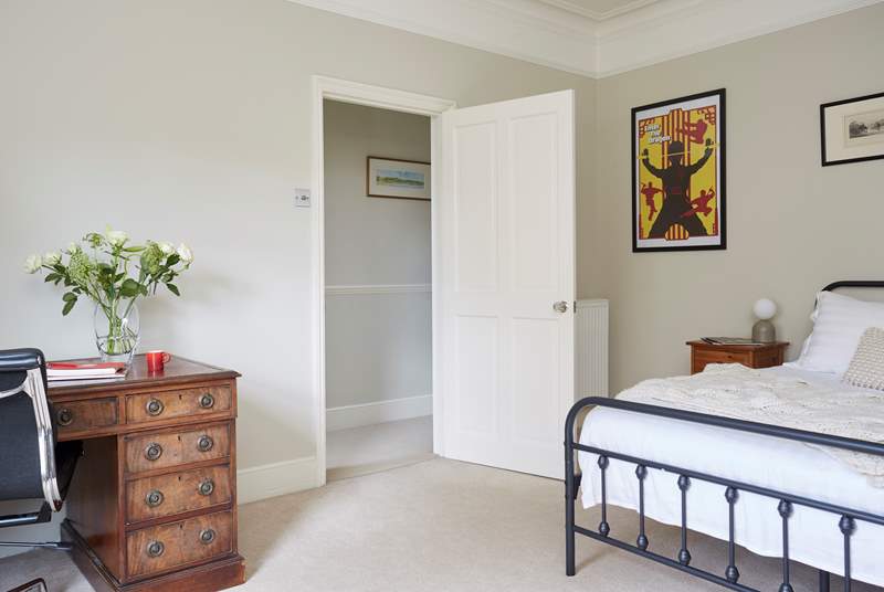 The second king-size bedroom with writing desk. A perfect spot to catch up on your journal or write your holiday postcards.
