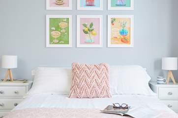The pretty decor and design touches in the main bedroom.