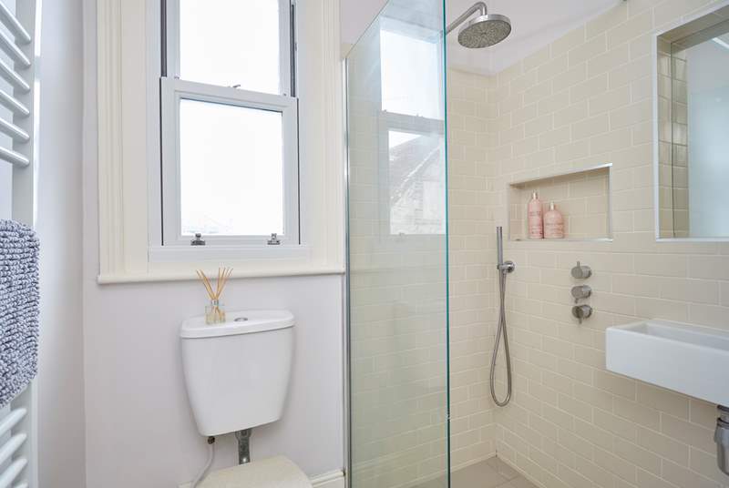 The modern shower-room on the first floor.
