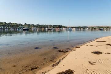 Bembridge Harbour at low tide.