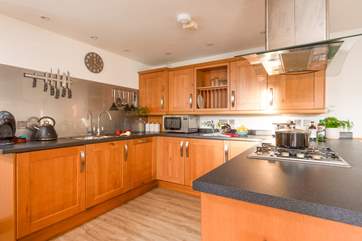 The large and well appointed kitchen has everything you need to impress your guests with a holiday feast.