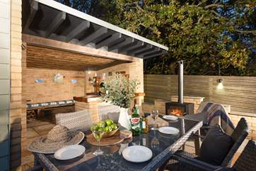 Evenings stargazing by the flickering flames of the chiminea.