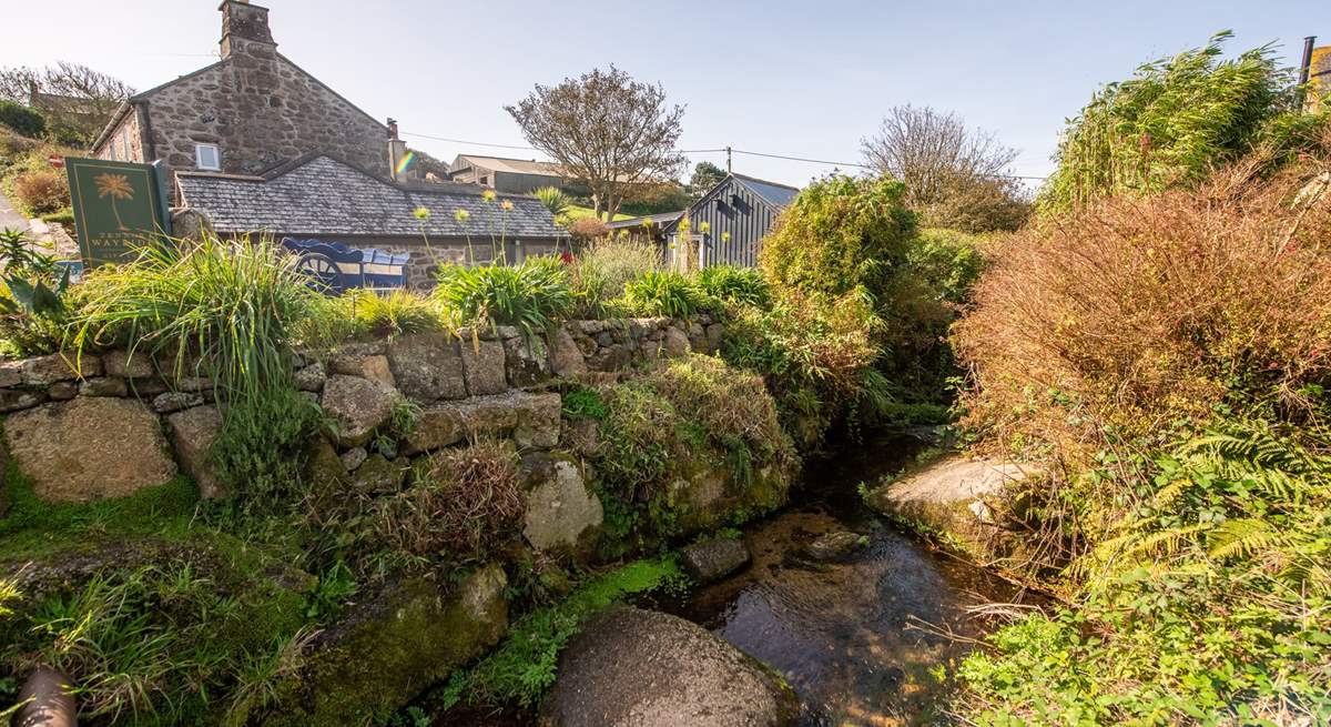 To reach The Piggery you pass a little stream. 