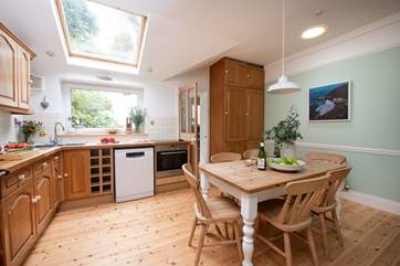 The ground floor kitchen/diner is furnished with oodles of units.